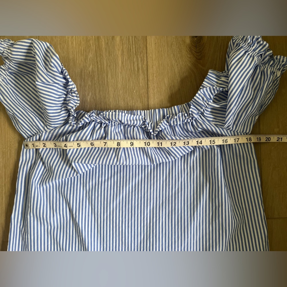 VINEYARD VINES Striped Off the Shoulder Short Sleeve Bardot Top EUC - Picture 6 of 9